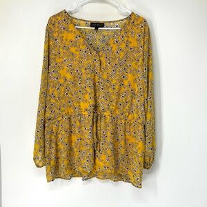 Lane Bryant floral Lined button down top women’s 20